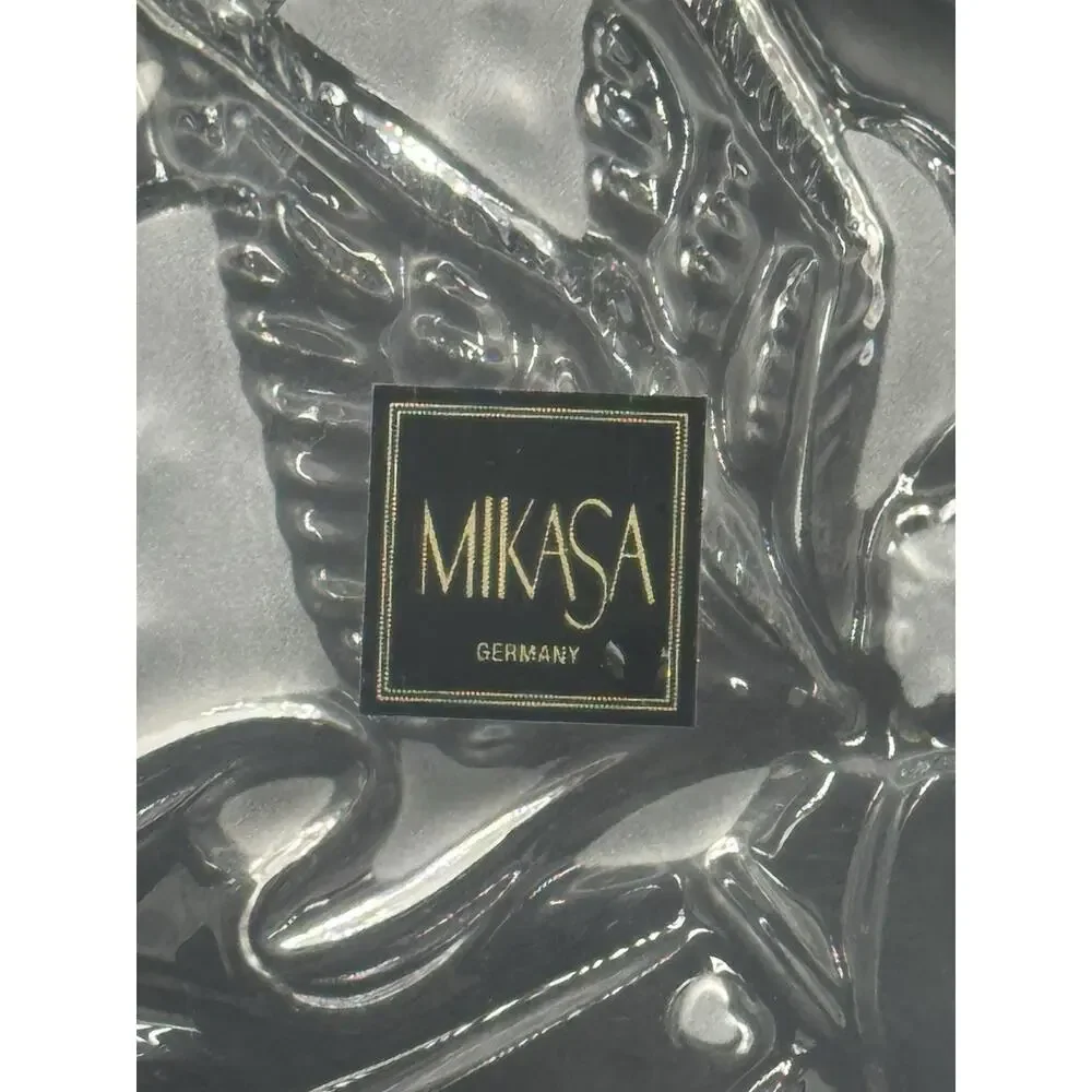 Mikasa Crystal Christmas Sweets Dish Angel Music SA985 210 Germany 7-3/4 inches